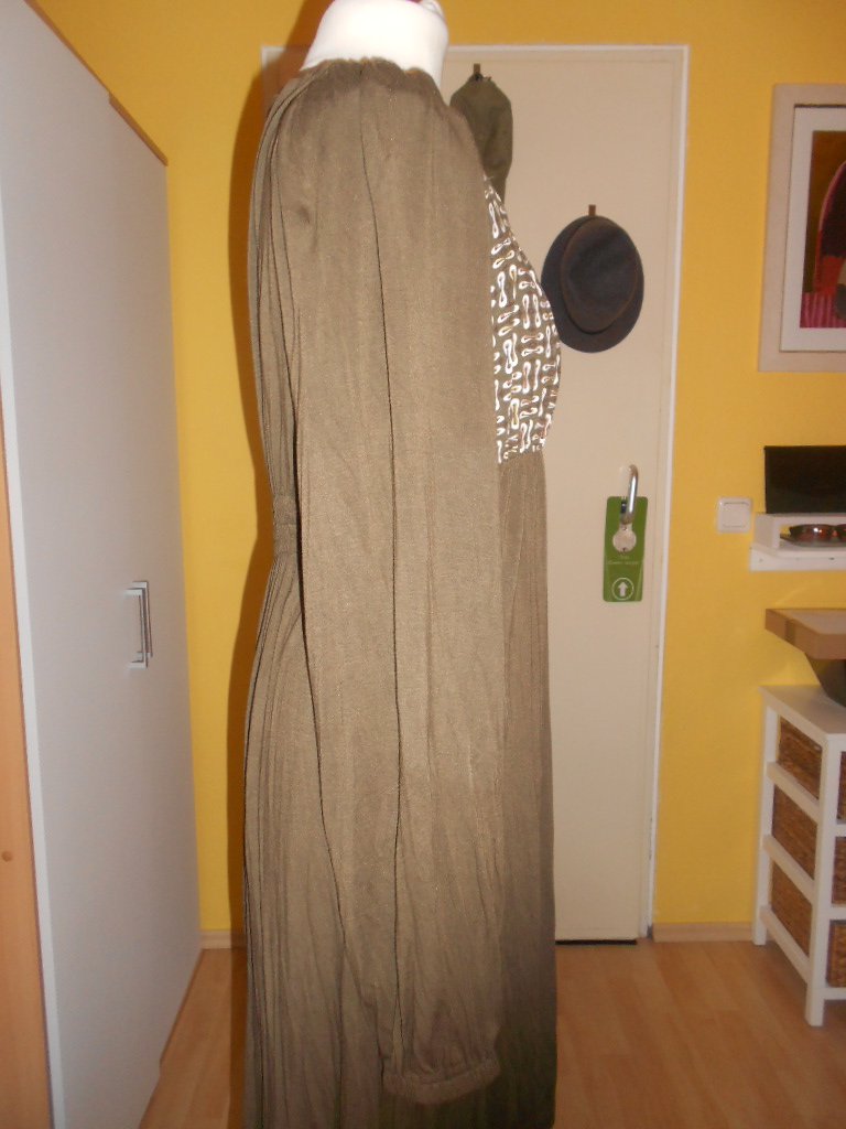 Bleifrei- olivgrünes Empirekleid Gr. S