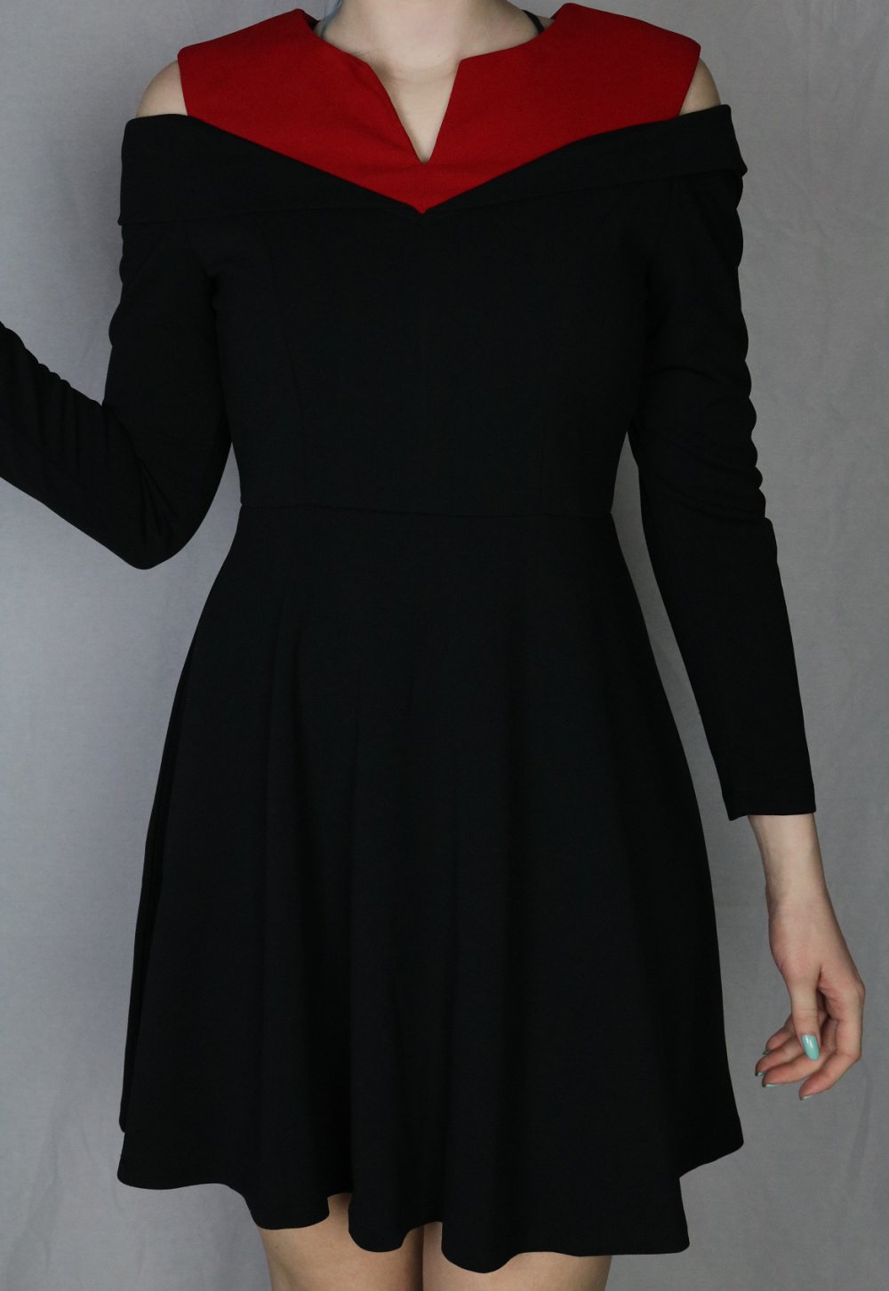 Kleid Vampir Emo Gothic Schwarz Rot Halloween