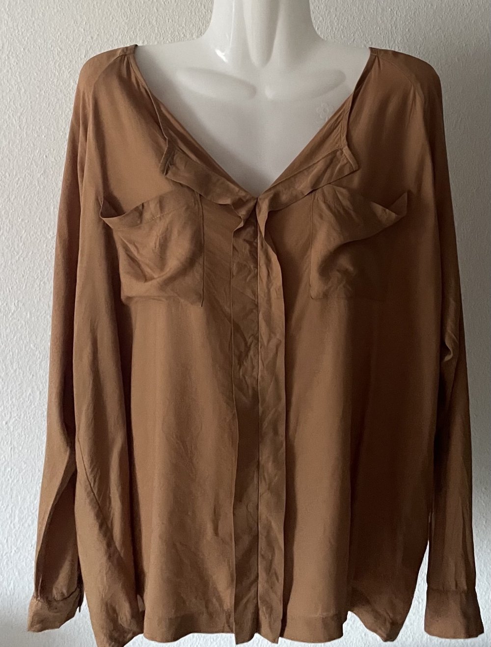 Hemdbluse Cognac