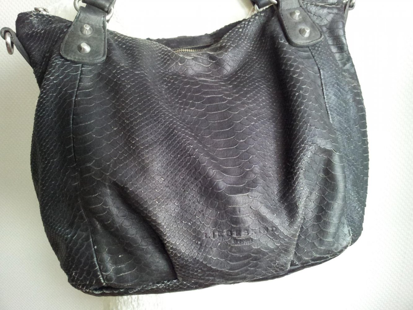 Liebeskind Tasche Shopper Greta Snake in Schwarz, Echtleder, Reptilprägung