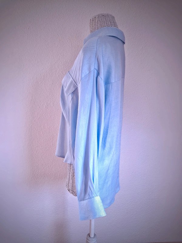 Hellblaue Zara Bluse | Gr. S | Oversize | langärmelig