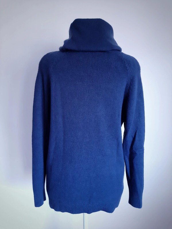 Dunkelblauer Rollkragenpullover | Wollpullover | Langarm