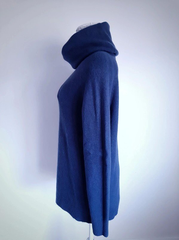 Dunkelblauer Rollkragenpullover | Wollpullover | Langarm