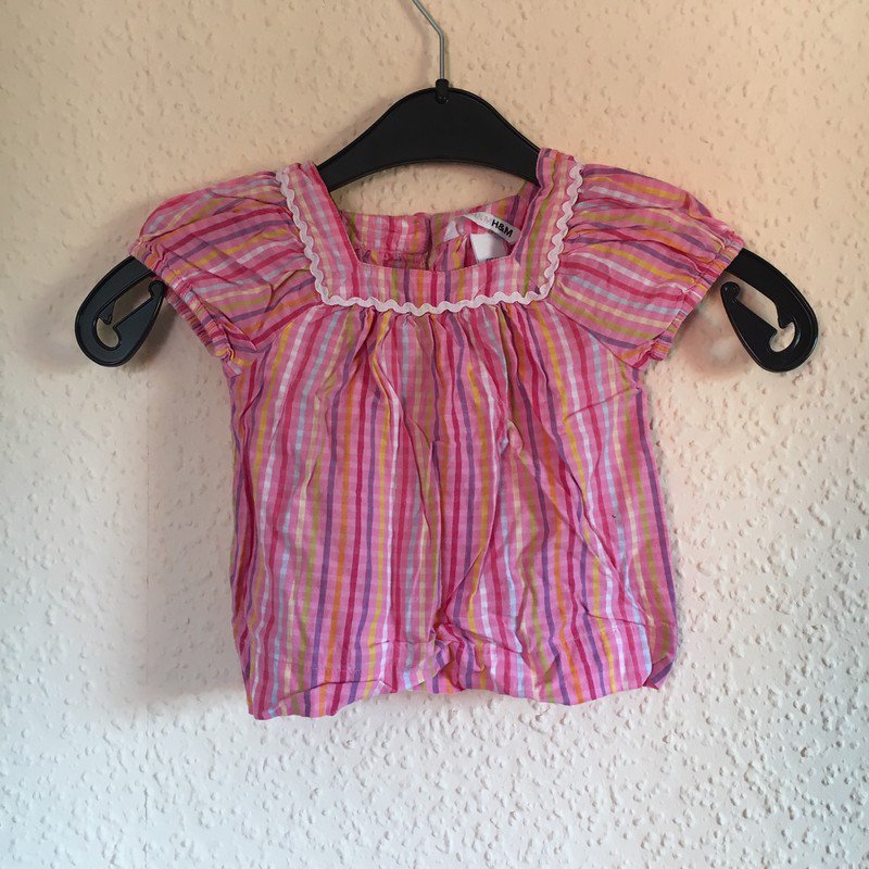 Pinke Bluse (gestreift)