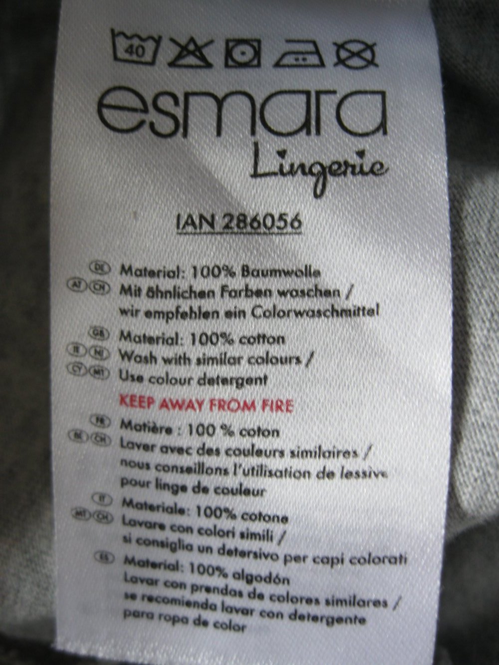 Schlafshorts # Esmara Lingerie # Spitze # Grau/Rose/Weiß # 100% Baumwolle # 36