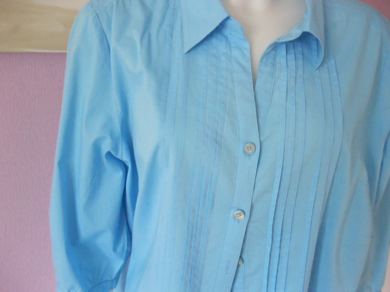 Bluse # Walbusch # 1/2-Arm # 100% Baumwolle # Hellblau # 50