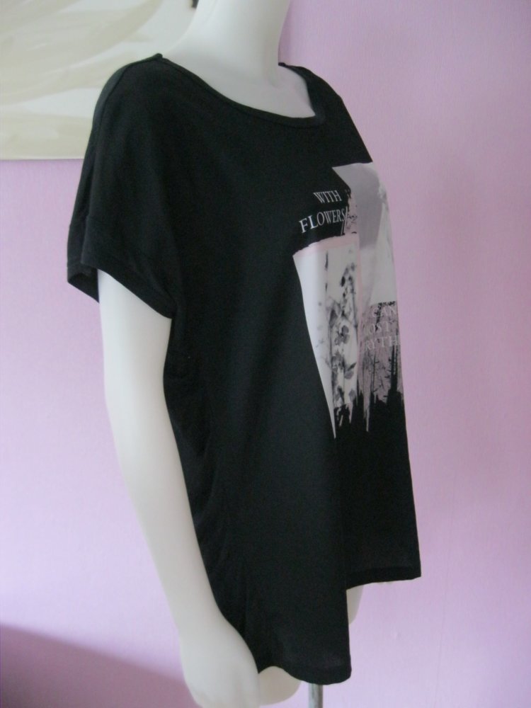 Shirt # Blue Motion  # Front-Print # Schwarz # 40/42