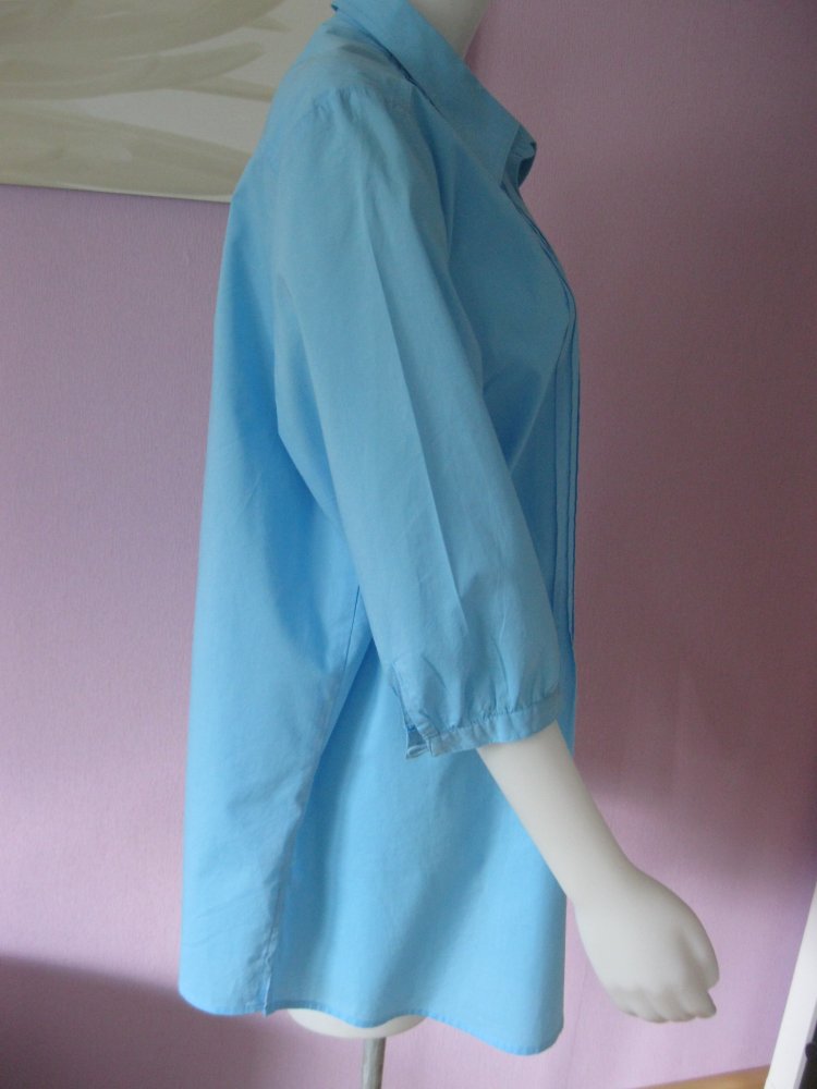 Bluse # Walbusch # 1/2-Arm # 100% Baumwolle # Hellblau # 50
