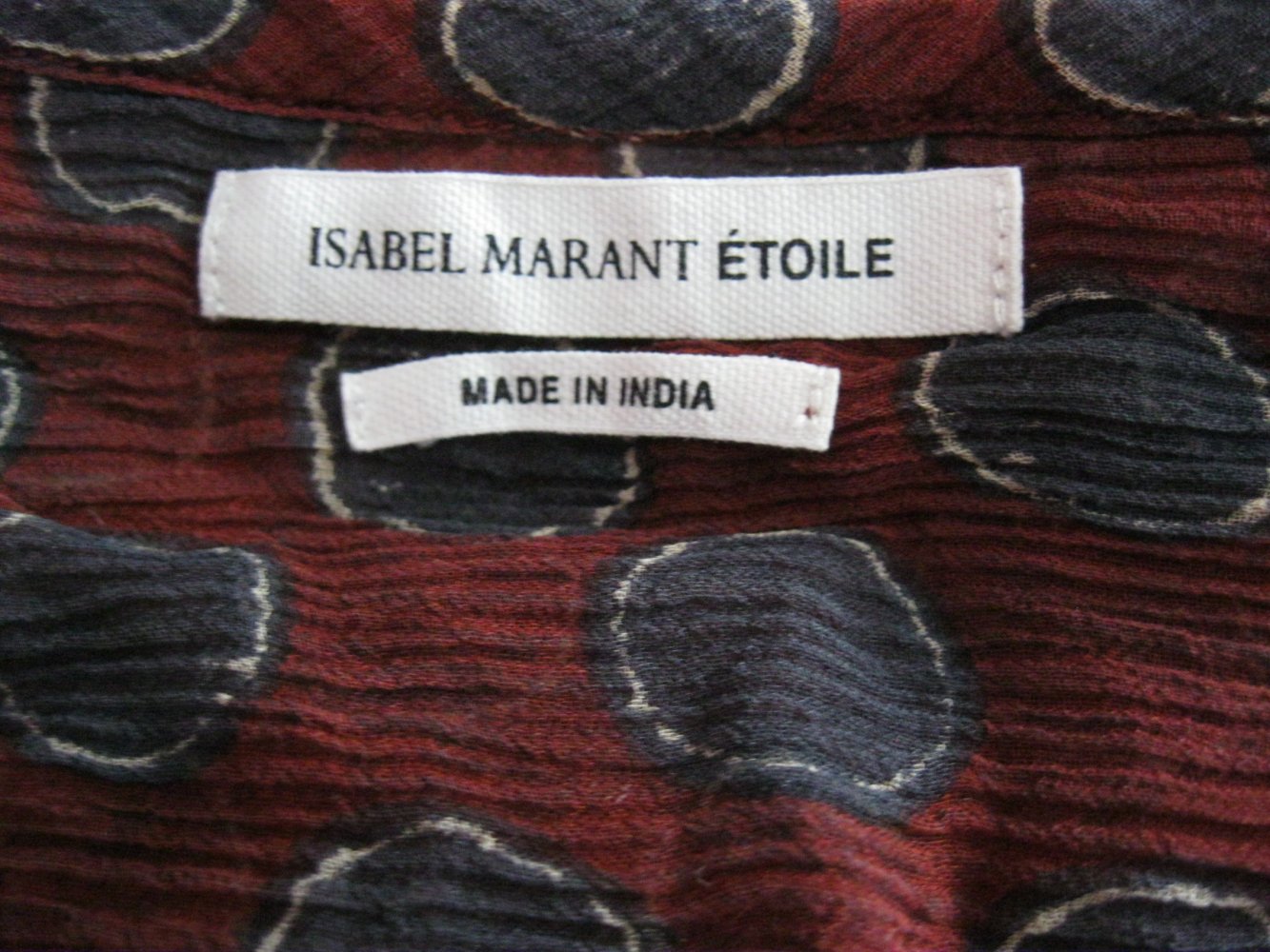 Blusen-Shirt # Isabel Marant Étoile # Seide # Burgunderrot # gepunktet # 44
