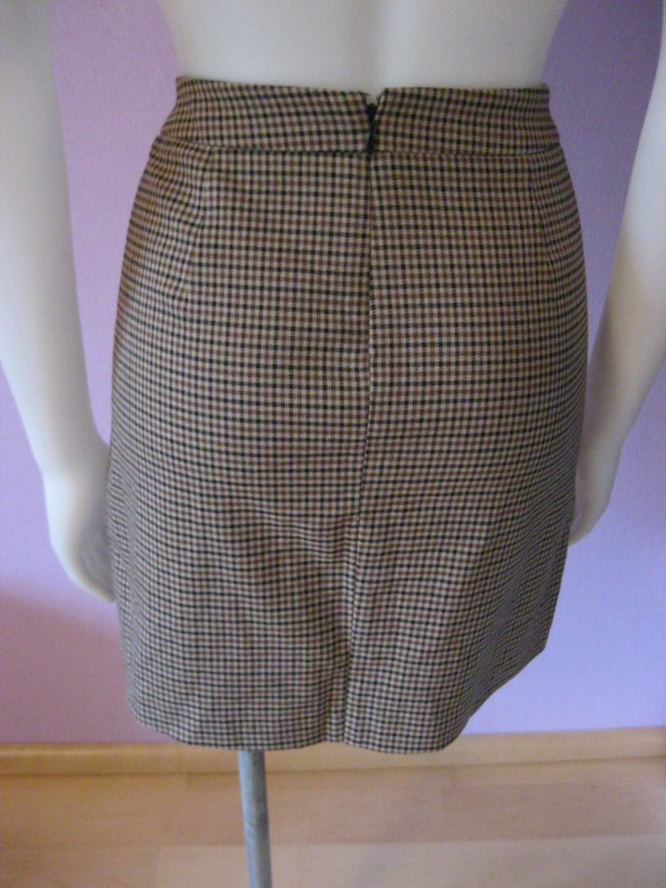 Mini-Rock # Vero Moda # Volants # Kariert # Braun/Beige/Schwarz # 36