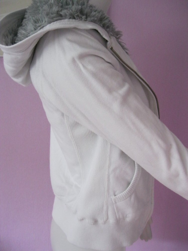 Sweatjacke # Kapuzenjacke # Yes or No # weiß # S