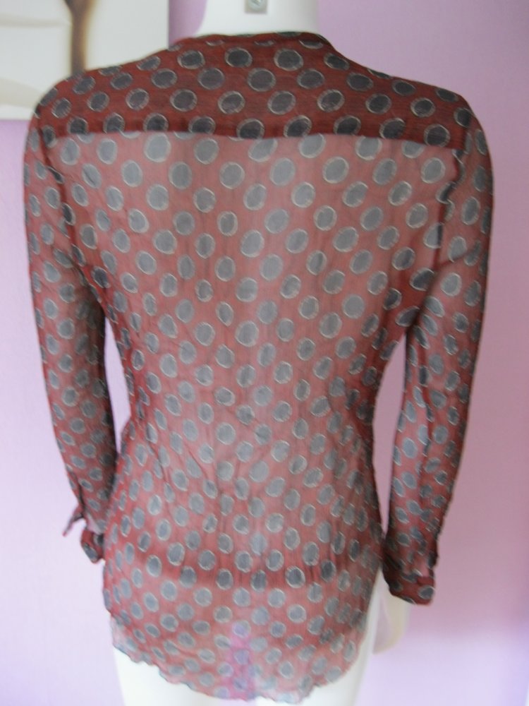 Blusen-Shirt # Isabel Marant Étoile # Seide # Burgunderrot # gepunktet # 44