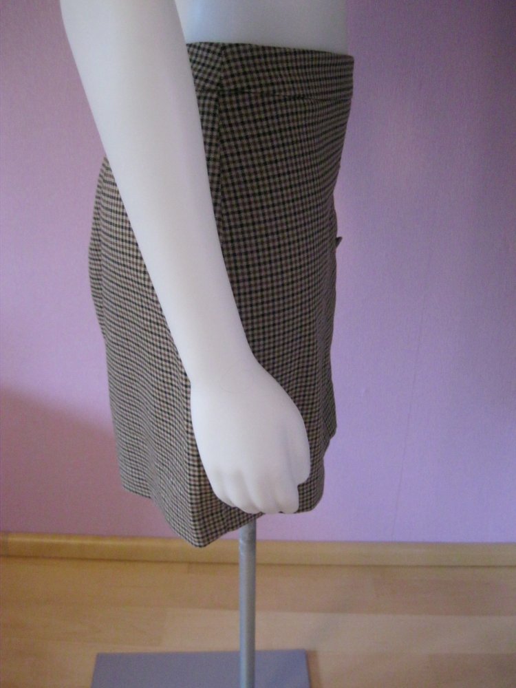 Mini-Rock # Vero Moda # Volants # Kariert # Braun/Beige/Schwarz # 36