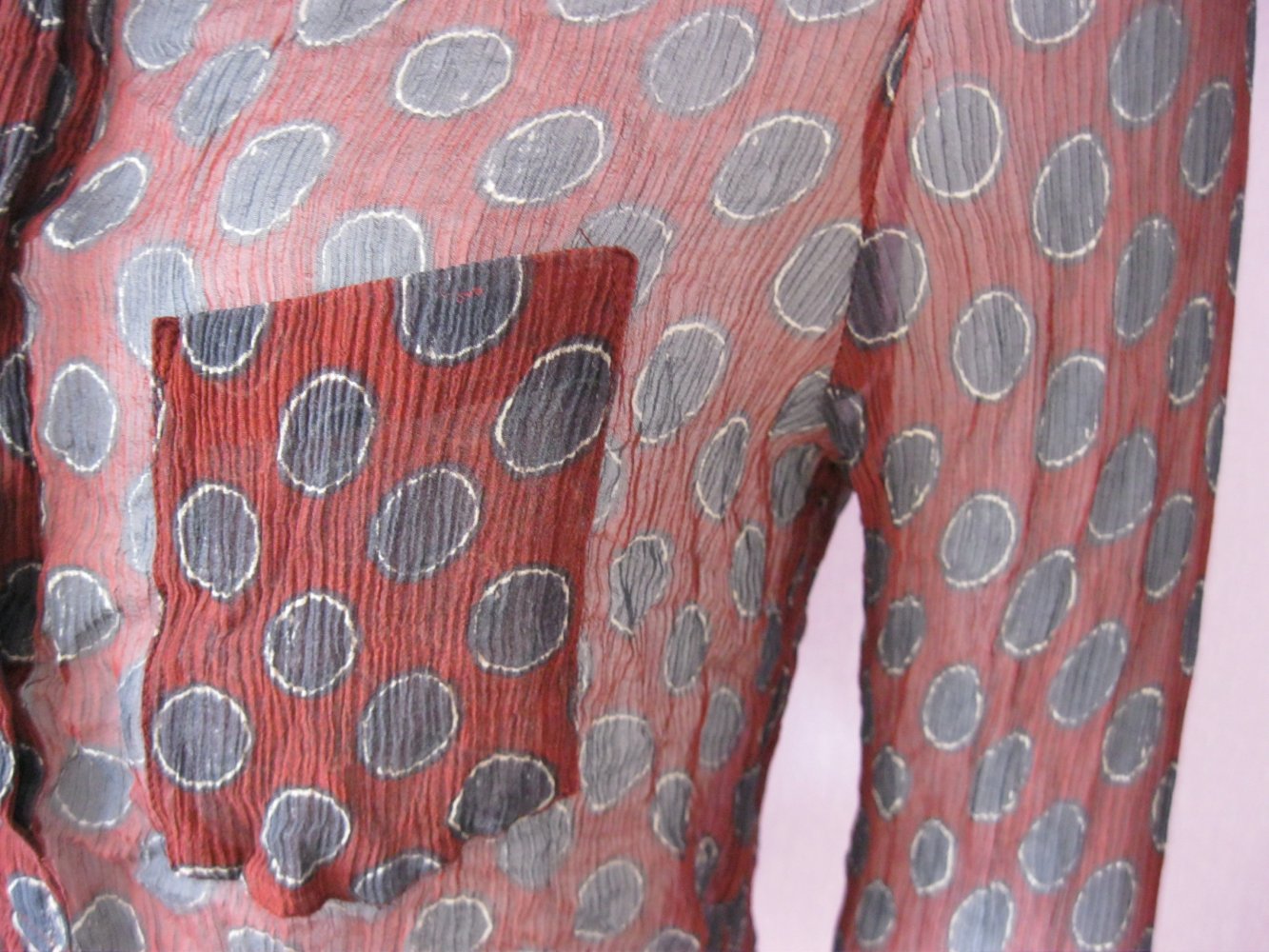 Blusen-Shirt # Isabel Marant Étoile # Seide # Burgunderrot # gepunktet # 44