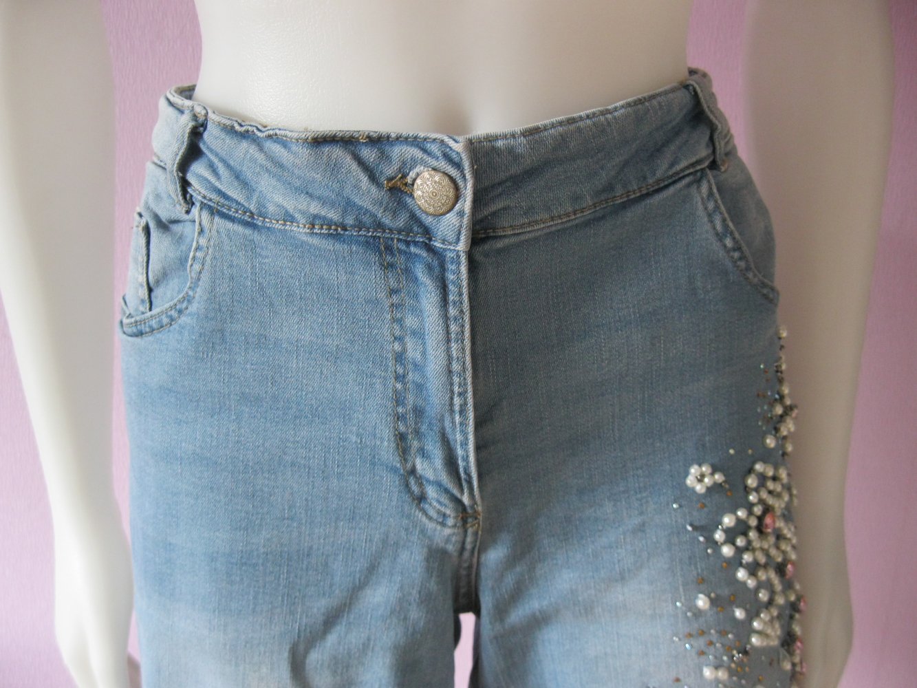 Gina Benotti Jeans Shorts  Baumwolle Strass/Perlen 44