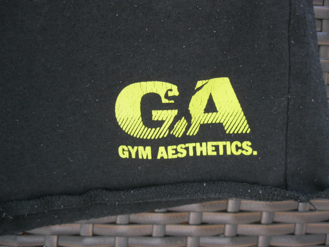 Fitness Shorts # Gym Athletics # Schwarz # LOGO-Print # Schwarz # Jersey # S/M