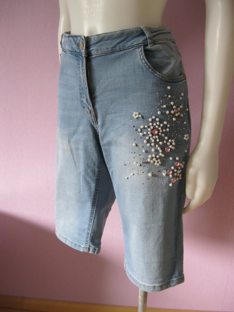 Gina Benotti Jeans Shorts  Baumwolle Strass/Perlen 44