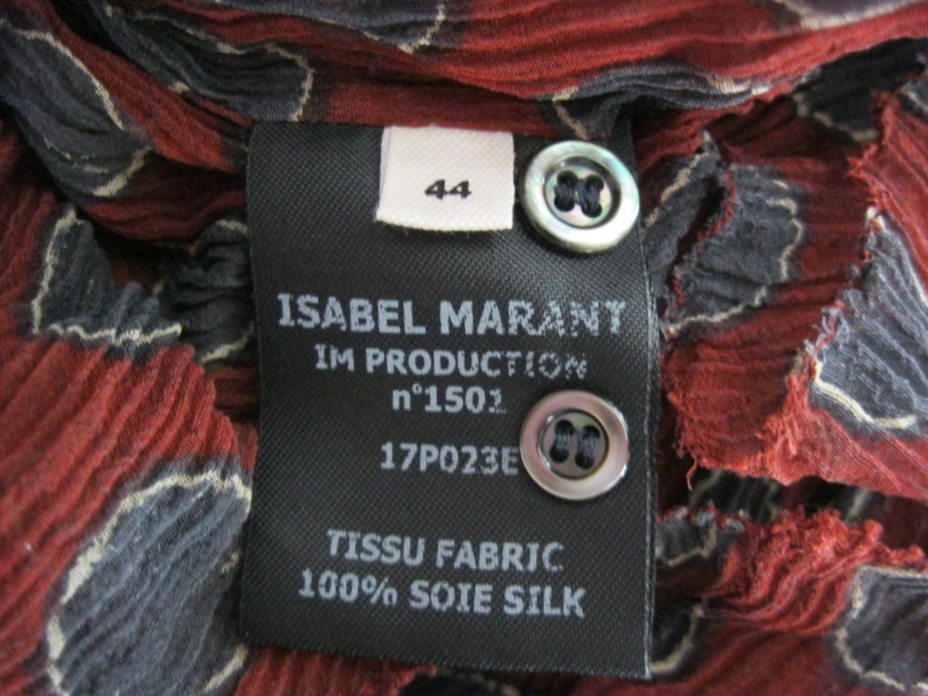 Blusen-Shirt # Isabel Marant Étoile # Seide # Burgunderrot # gepunktet # 44