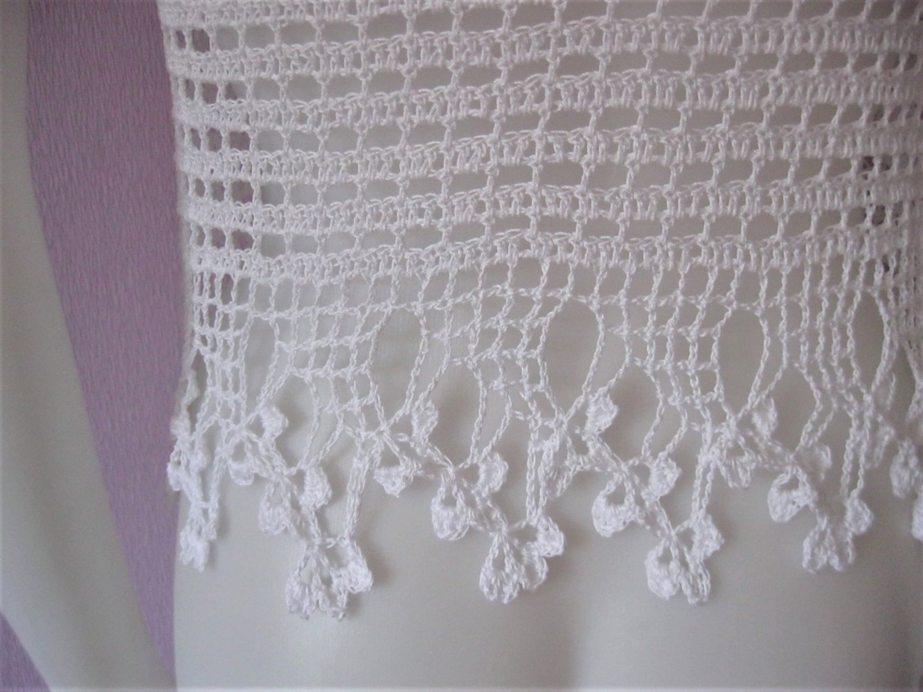 NEU Top gehäkelt Trägerhemd Handmade 100% Baumwolle Weiß S/M