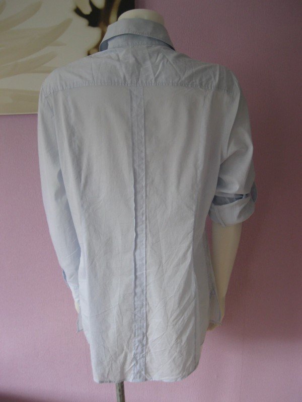 ST. Emile Bluse mit Hemdkragen hellblau Viskose/Seide L (40)