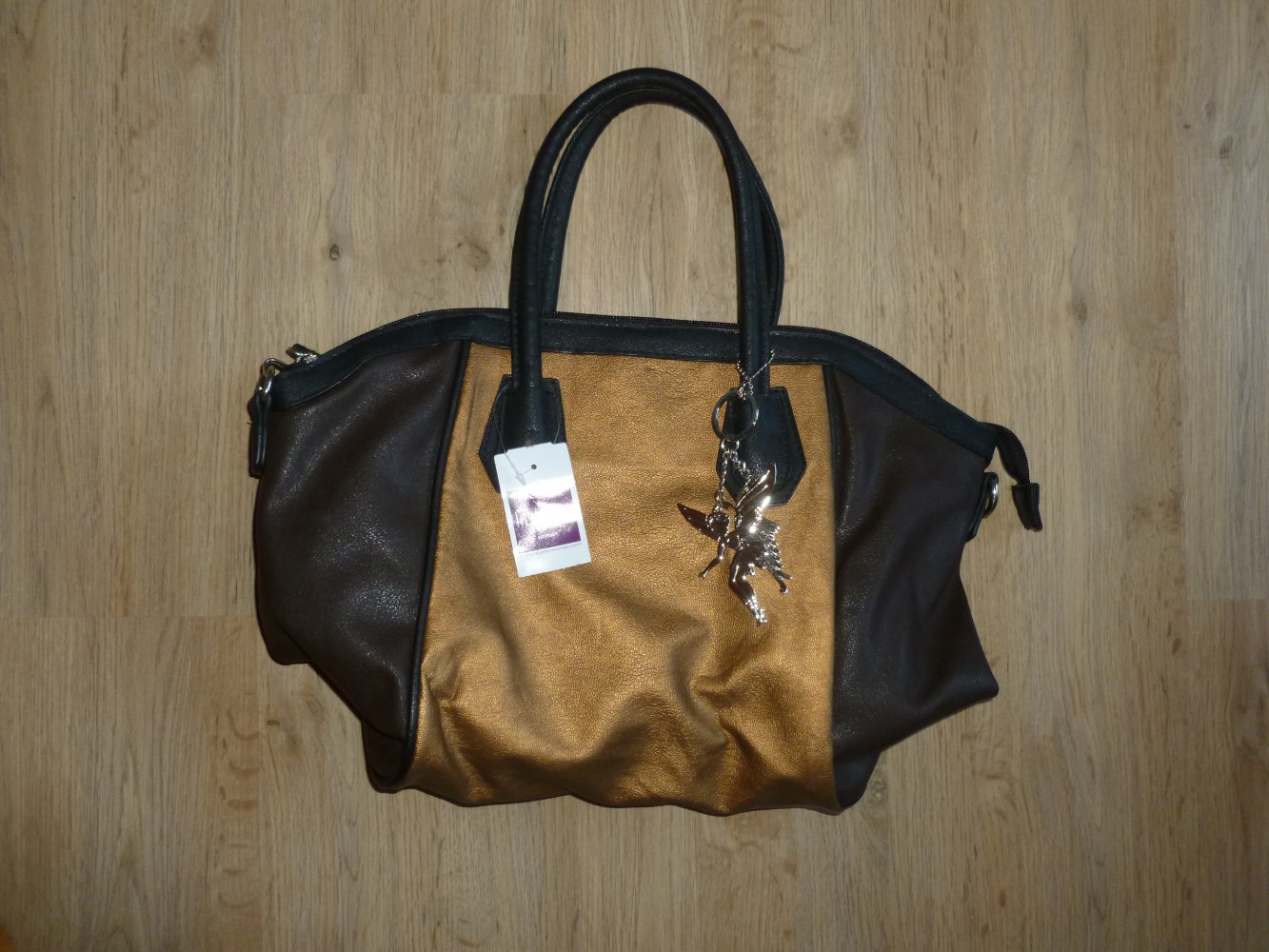Handtasche Schultertasche schwarz gold braun liberty Neu