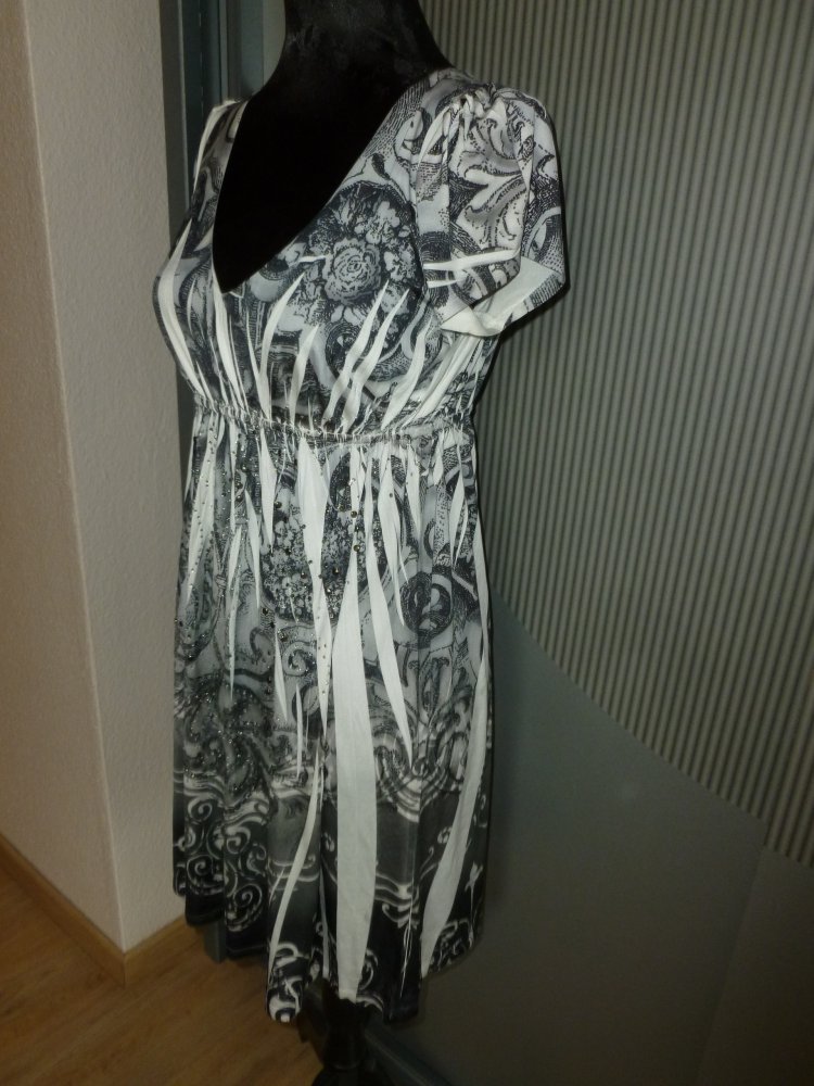 Kleid Shirt grau weiß Rouge