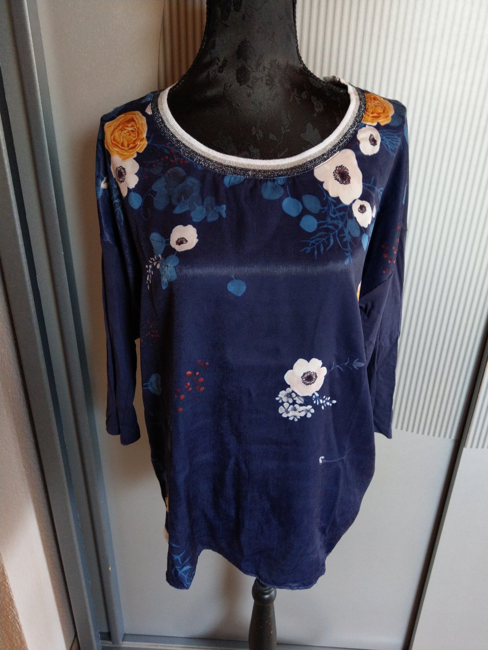 Shirt blau s.Oliver Blumen 