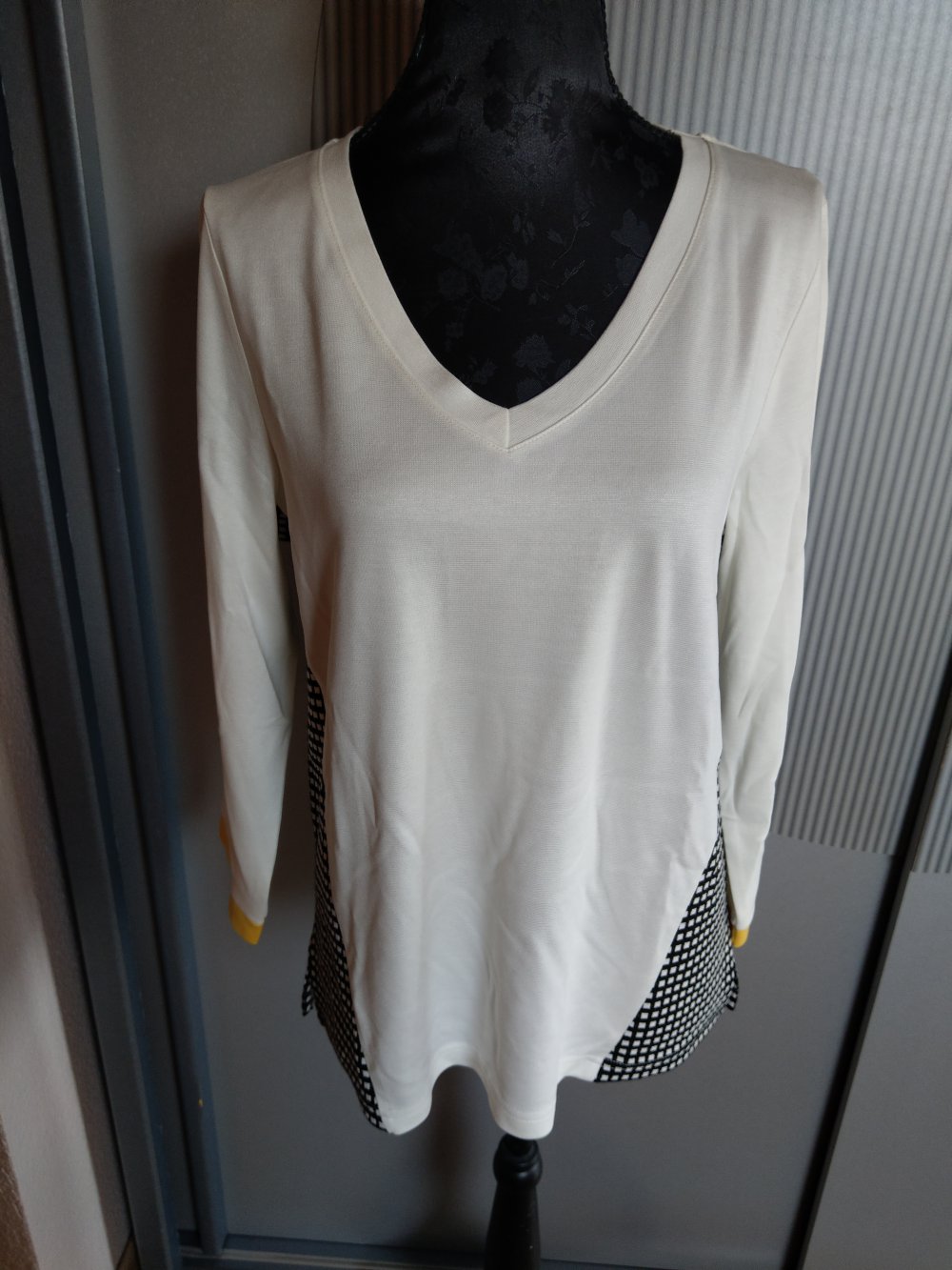 Shirt Pullover weiß schwarz gelb Street One Neu 