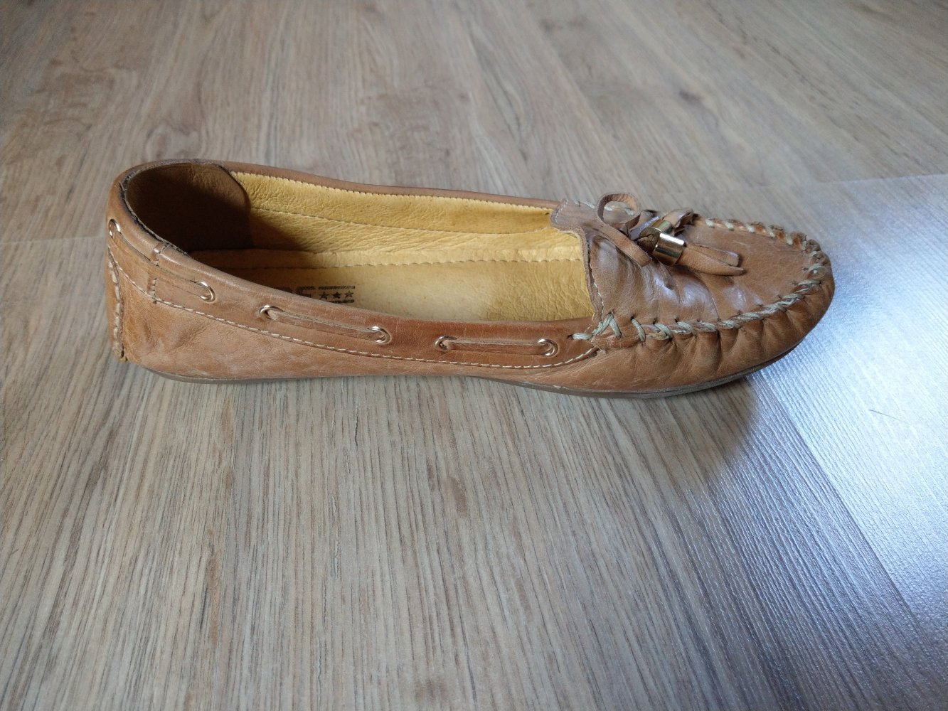 Ballerinas Schuhe hellbraun Leder Globetrotter 
