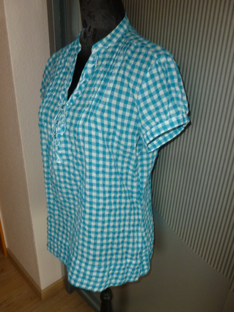Bluse Shirt blau kariert Yessica