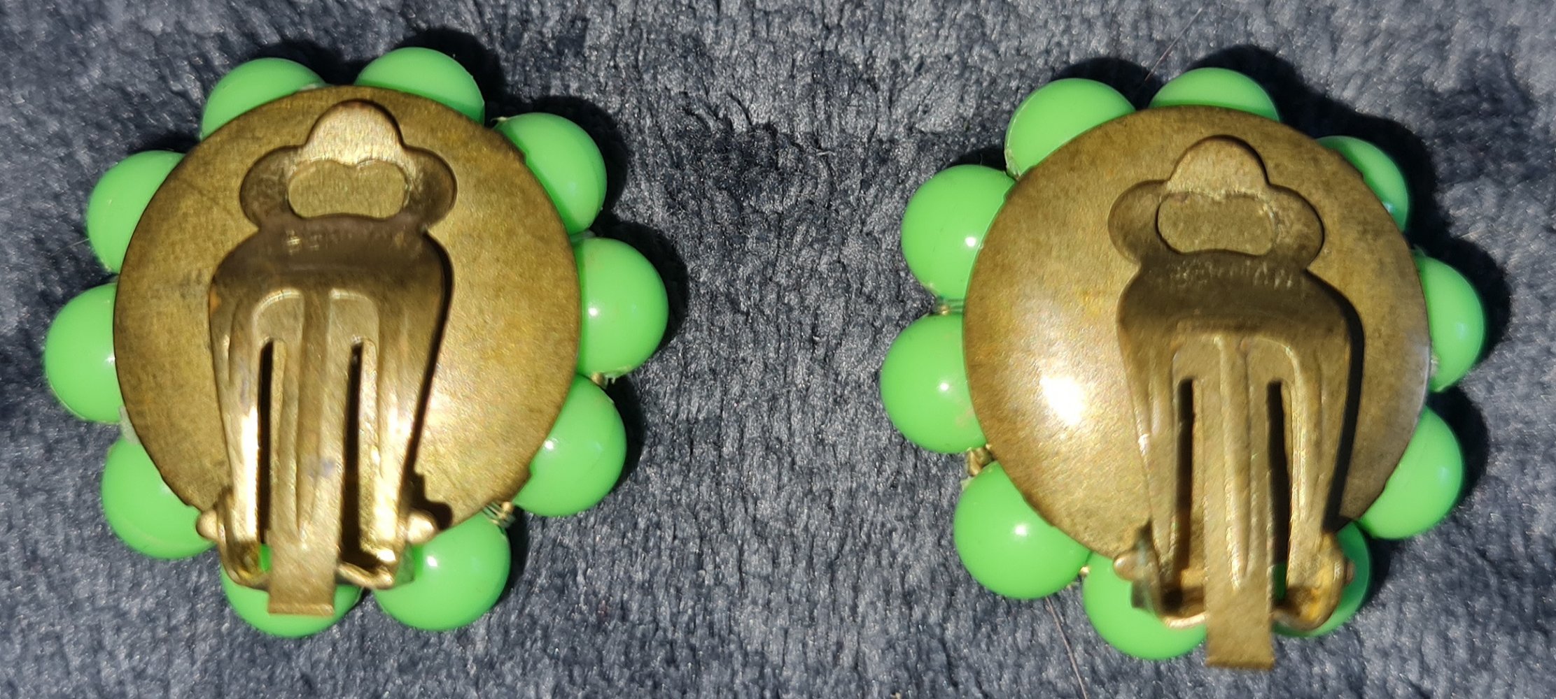 Ohrringe, Ohrenschmuck, Modeschmuck, grün, gold, gebraucht