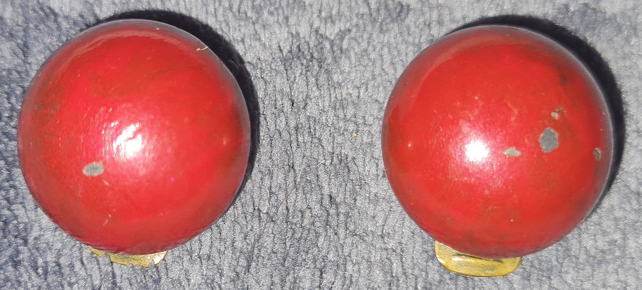Ohrringe, Ohrenschmuck, Modeschmuck, burgunderrot, gold, gebraucht