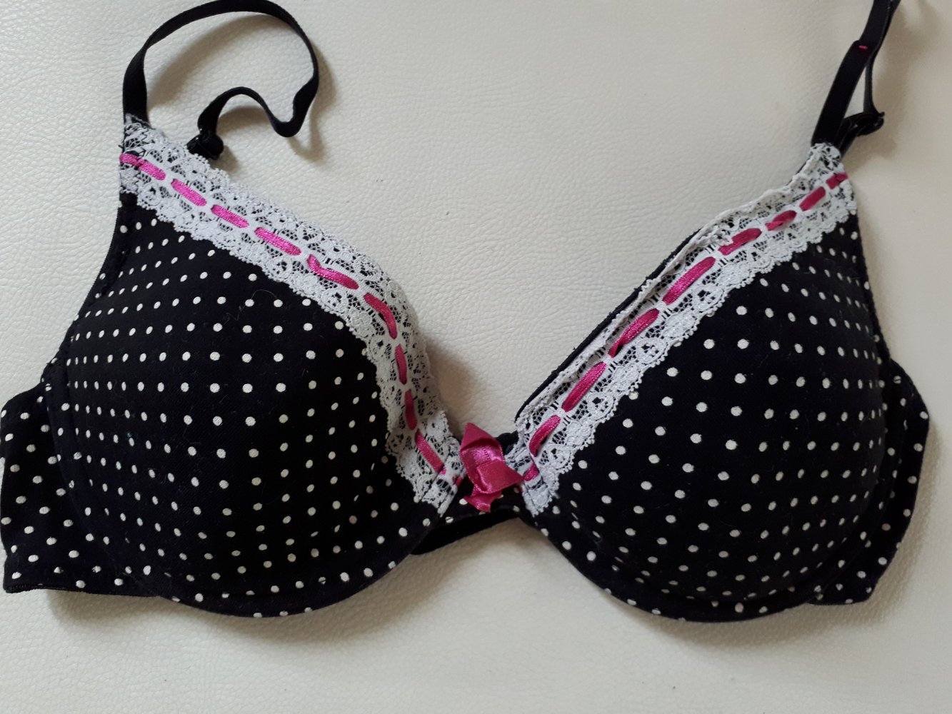 80B, H&M BH, schwarz, weiße Dots