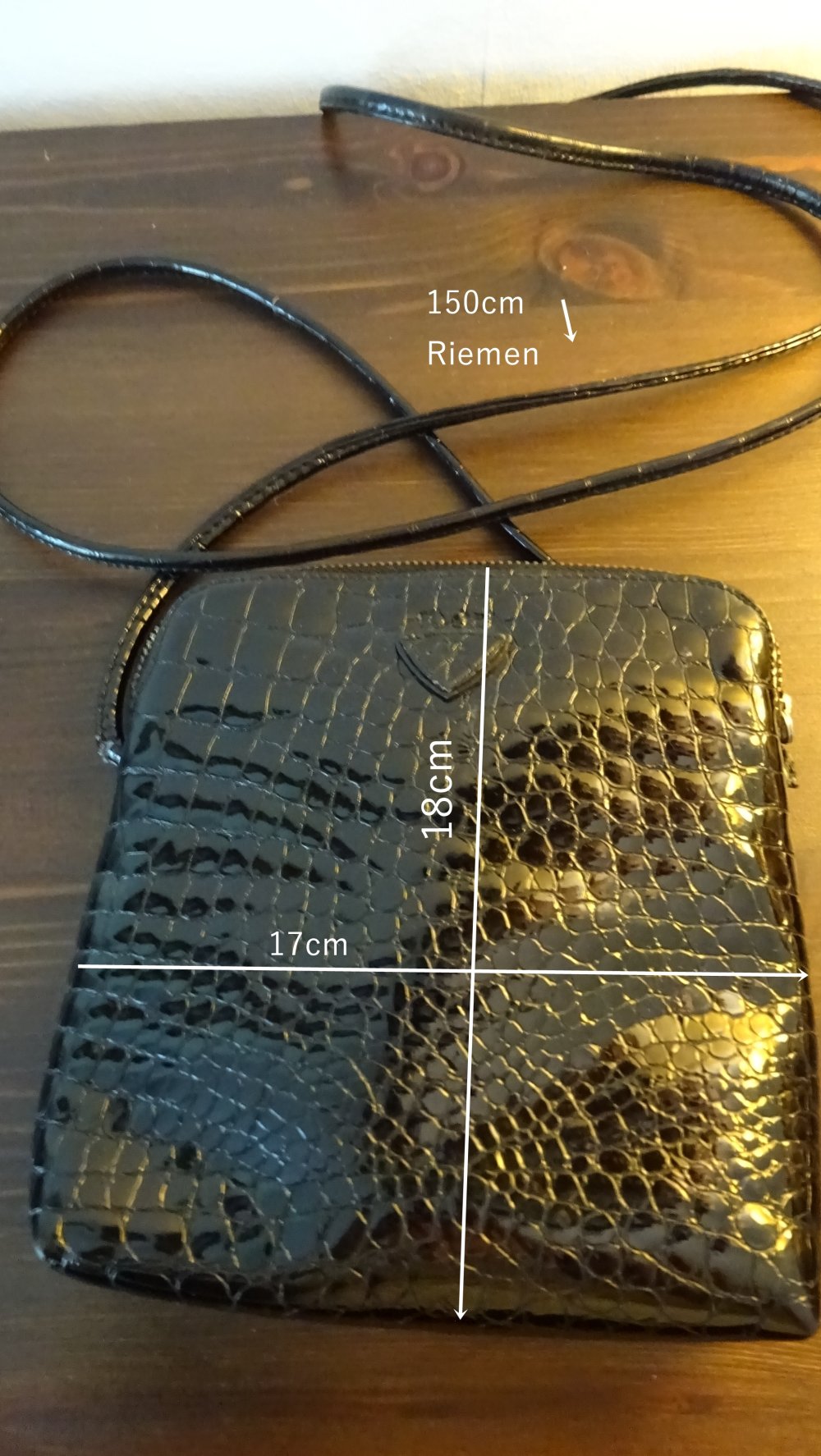 Umhängetasche (klein) mit Henkel 17x18 cm schwarz