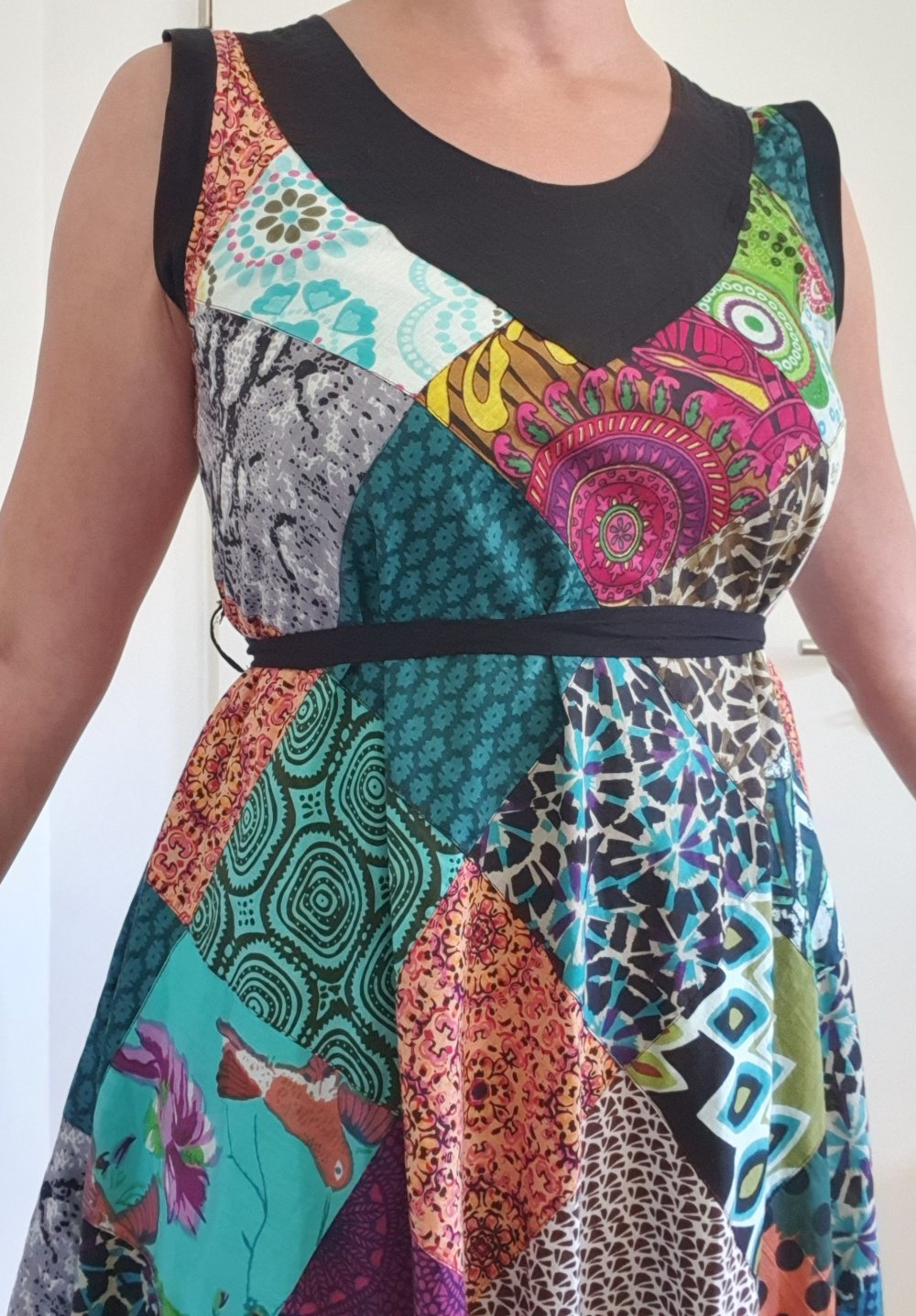 Buntes Patchwork-Kleid