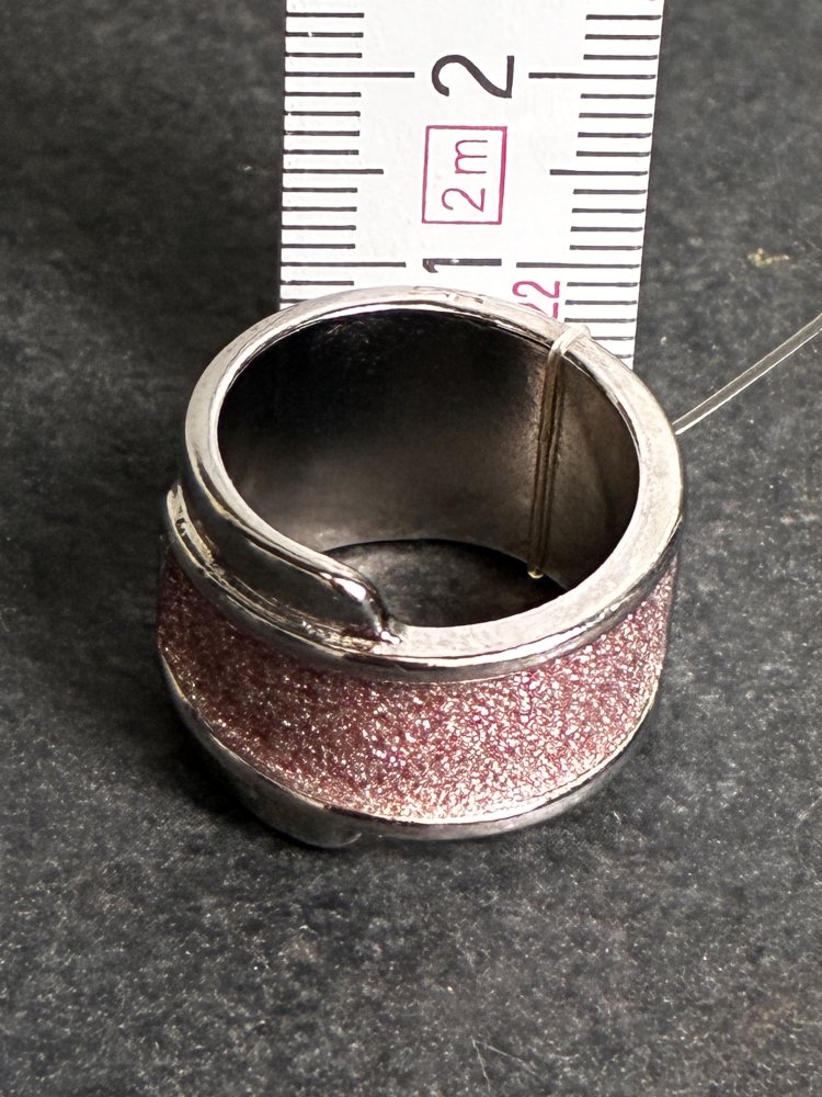 Statement Ring satiniert rosé silberfarben M Bicolor Neu Ungetragen 