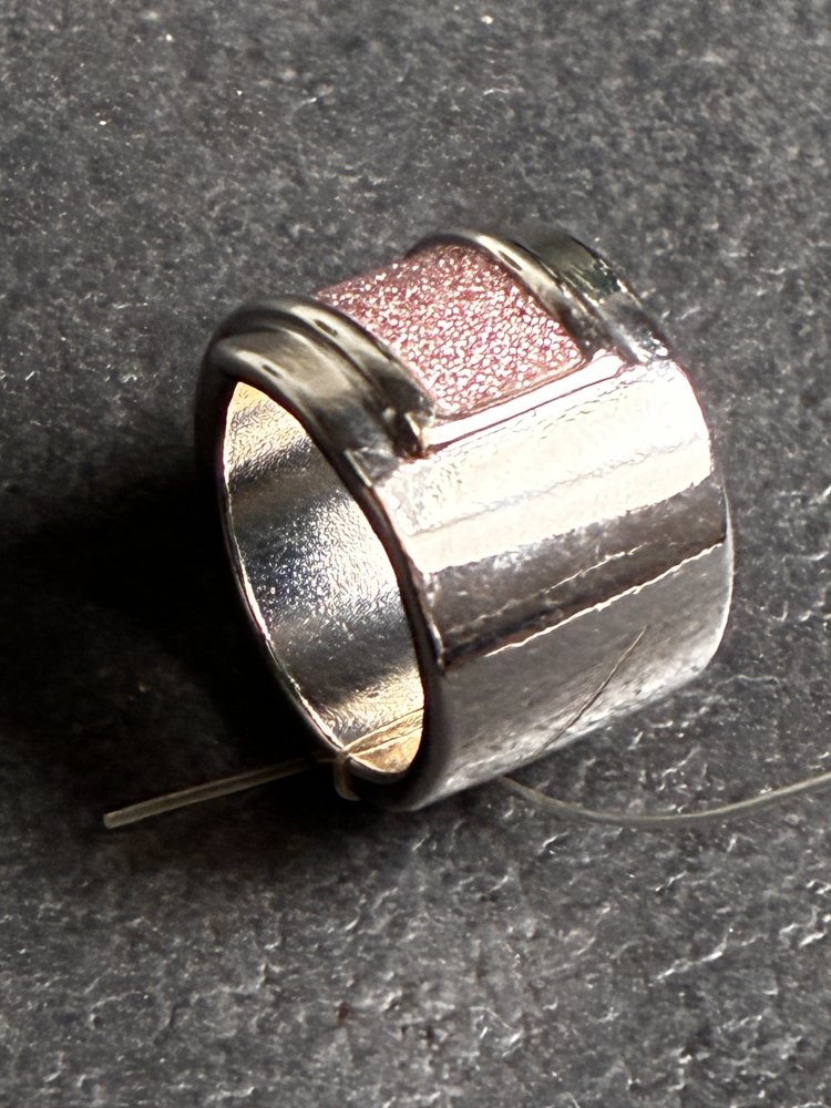 Statement Ring satiniert rosé silberfarben M Bicolor Neu Ungetragen 