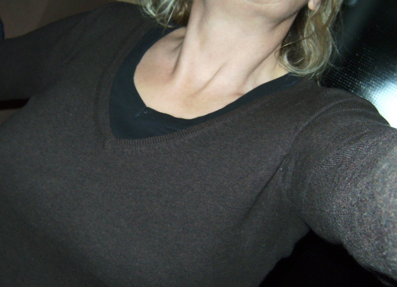 Pullover, Baumwollpulli Gr. M, Oberteil Feinstrick Wolle braun, H&M, V-Ausschnitt, Langarm, Strickstoff 80% BW