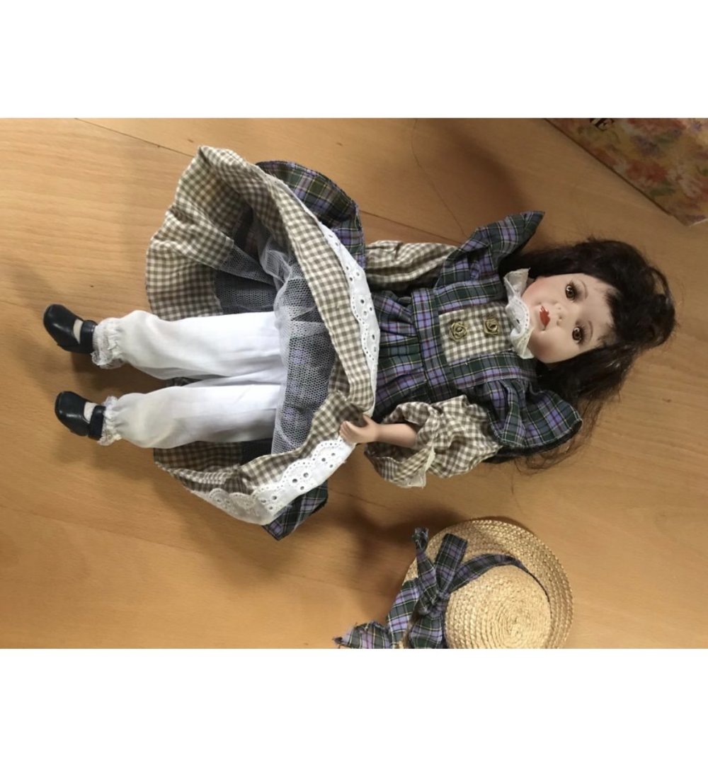 Deko Nostalgie Doll mit Keramikkopf Sammleredition Coquette Aesthetic Landhaus Cottage OVP