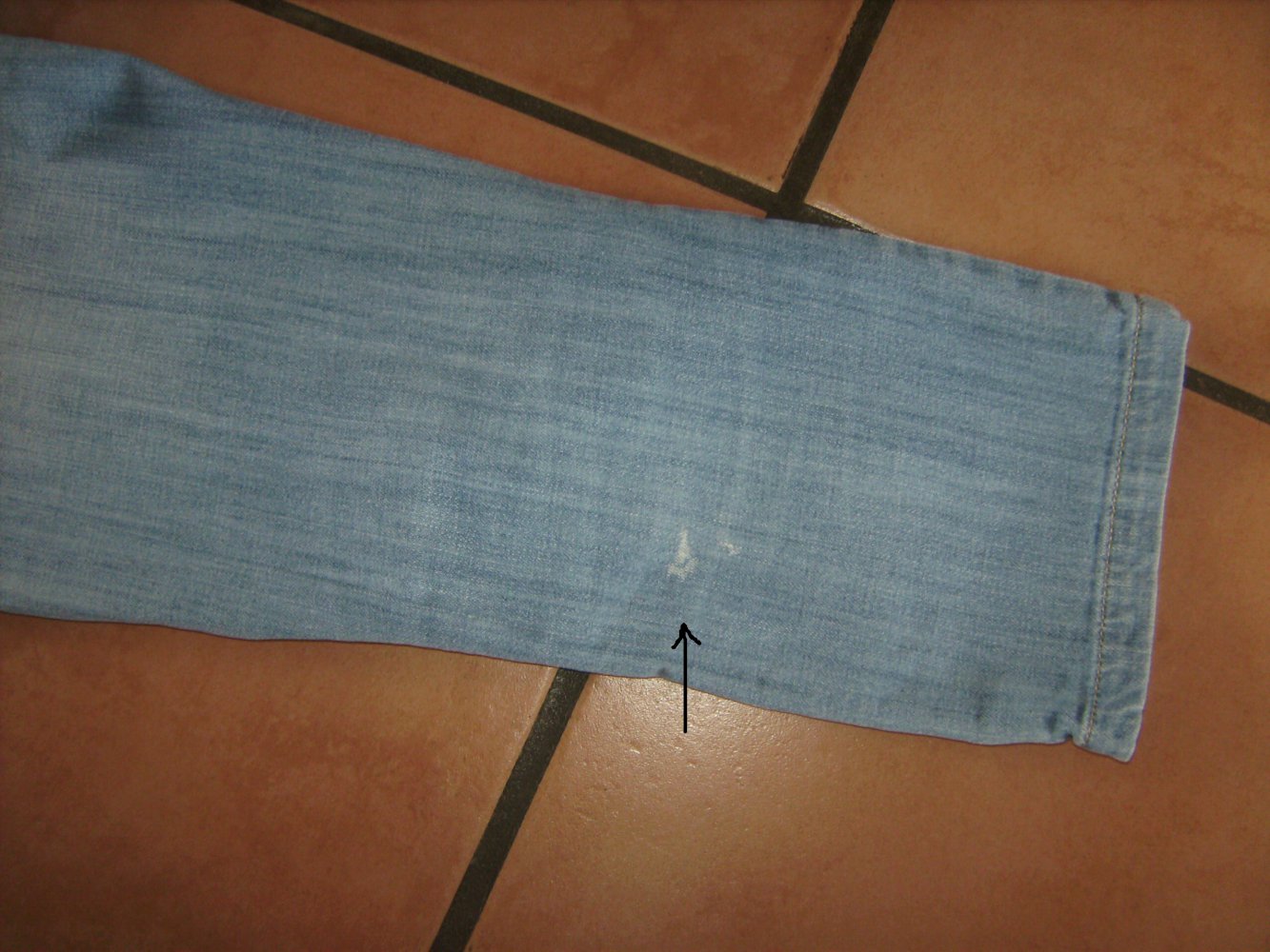 7/8 Hose, Jeans Short, Caprishort, Jeanshose hellblau used bleached Look, Gr. 42 Hüfthose, Italy HJ, Five-Pocket , Zipper Culotte