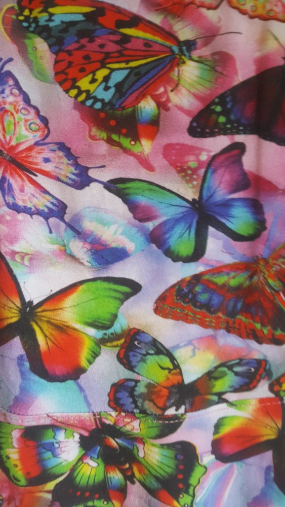 Kleid Midikleid Casual Papillon Schneiderei Feminin Bunt Schmetterlingprint 38/40/42 Jersey Stoff 