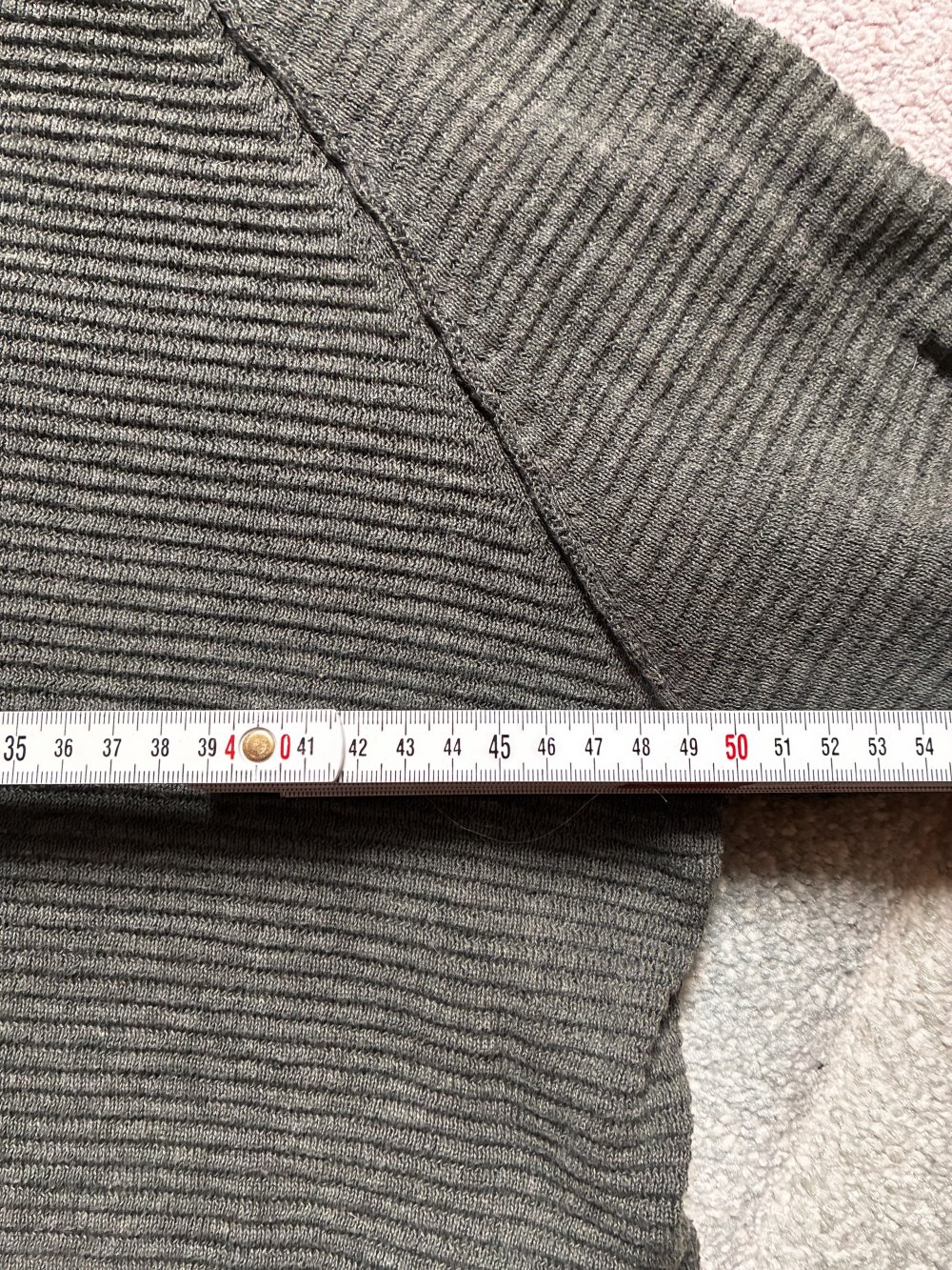 Pullover Herren Langarm Grau Strick Casual M/L Review Waffelpique Oberteil Basic Streetwear 