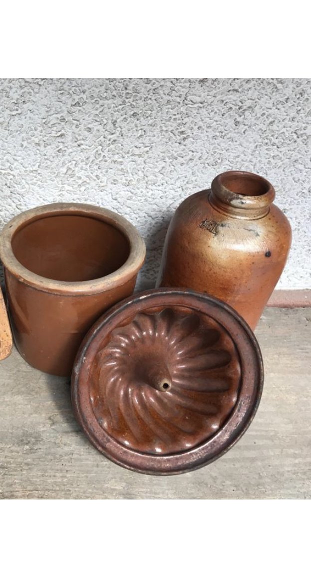 Deko Interieur Vintage Shabby Retro Keramik Vase Landhaus Antik Garten Fleur Cottage Grannychic 