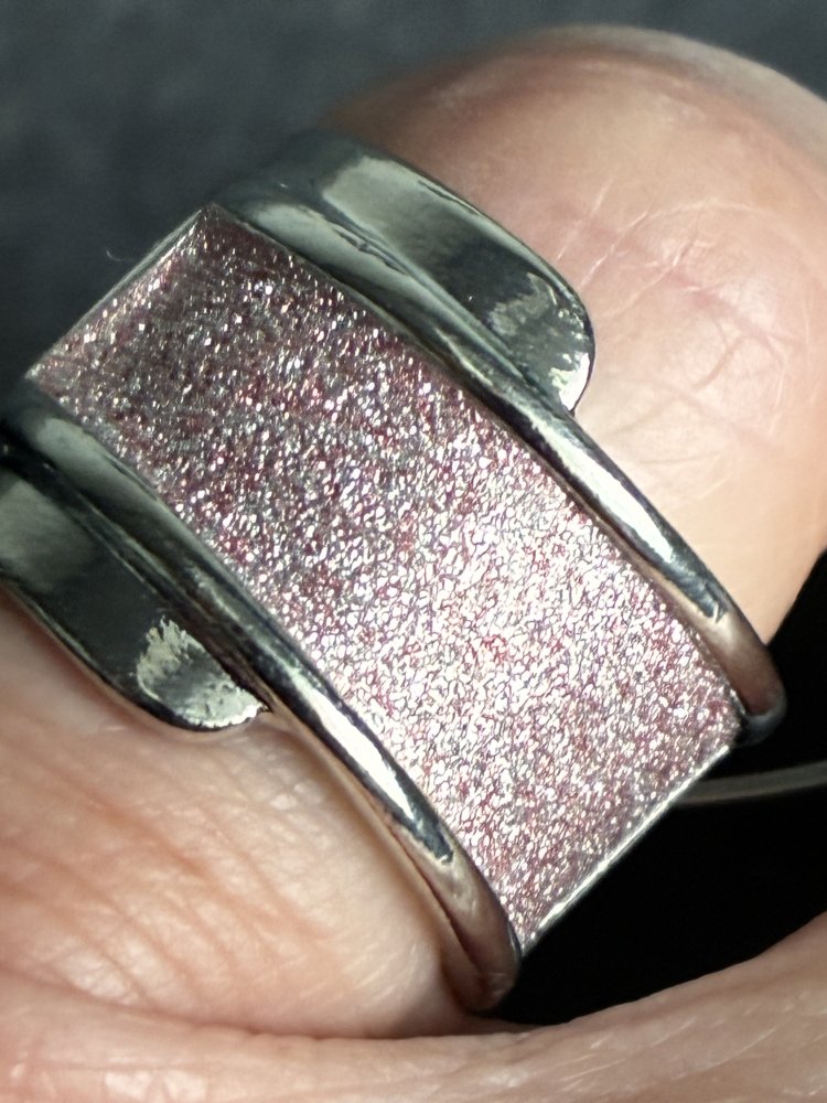 Statement Ring satiniert rosé silberfarben M Bicolor Neu Ungetragen 
