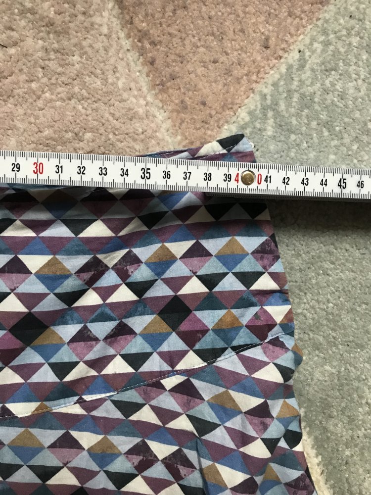 Rock Midirock Tellerrock 40 Multicolor Batikprint Blau Baumwolle A-Linie Retro Ethno Design 