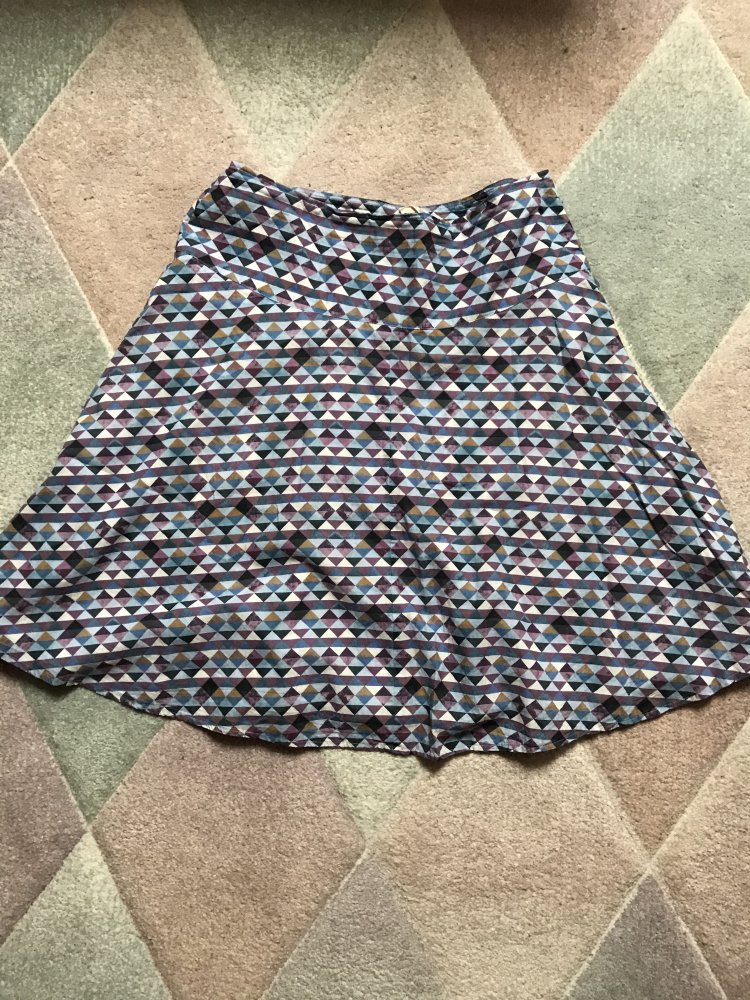 Rock Midirock Tellerrock 40 Multicolor Batikprint Blau Baumwolle A-Linie Retro Ethno Design 