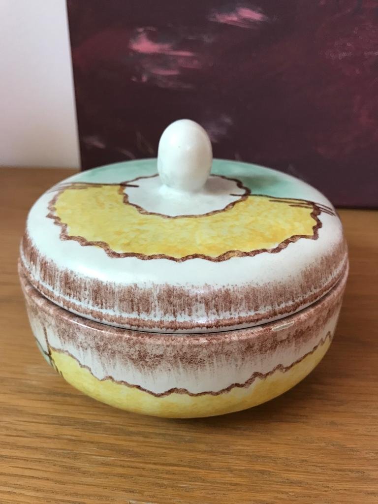 Majolika Villeroy und Boch Deckeldose Bonboniere Schmuckdose 60s Torgau Antik