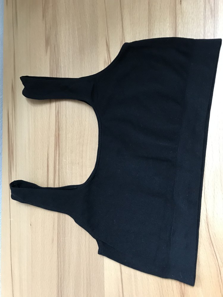 Cupless Top dry fit BH nahtlos Oberteil Sport Bustier Onesize Shape schwarz 