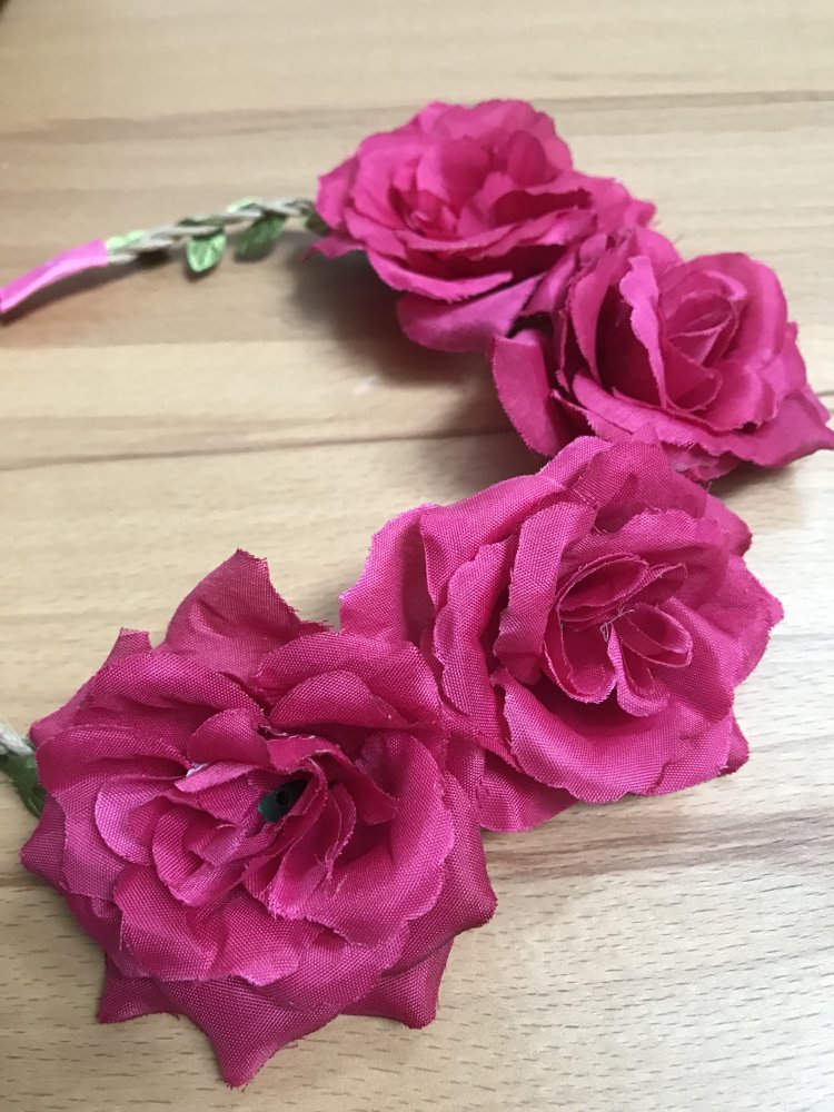 Kopfschmuck Haarband Rosen Onesize Blütenband Festival Boho Landhaus Tracht Wedding Mottomode Roman?e Vielseitig Rosenblüten Shabbydesign 