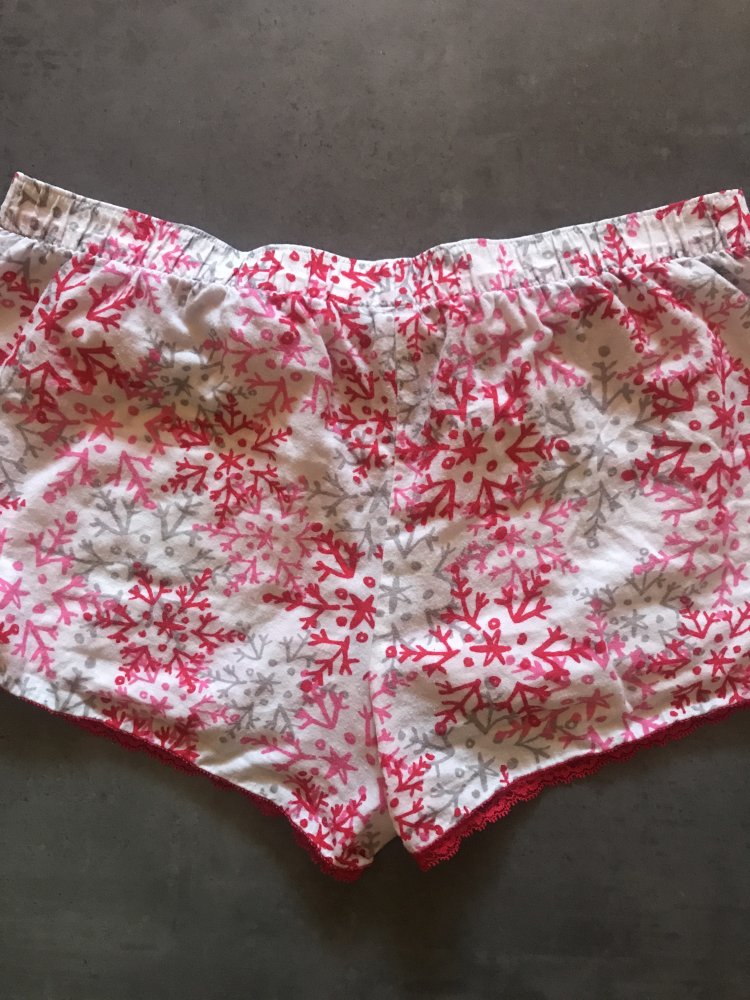 Short Pant Victoria’s Secret M Pyjama Panty Magenta Sleepie Lingerie Hose kurz Flügelhose 